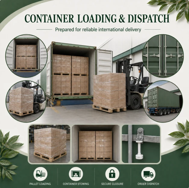 Packed cartons prepared for container loading